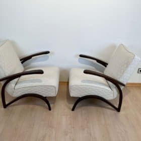 Pair of J. Halabala Art Deco Lounge Chairs, Czech Republic circa 1930