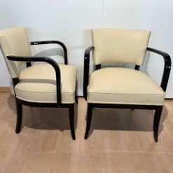 Large Art Deco Armchairs - Front and Side Profile - Styylish