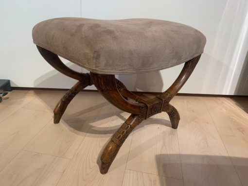Set of Two Antique Stools - Side View - Styylish