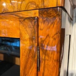 Biedermeier Bookcase with Walnut Veneer - Wood Grain Detail - Styylish