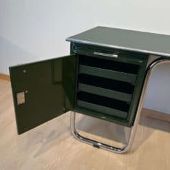 Bauhaus Metal Desk - Door Opened with Inside Compartments - Styylish