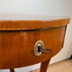 Round Biedermeier Side Table - Keyhole and Key Detail - Styylish
