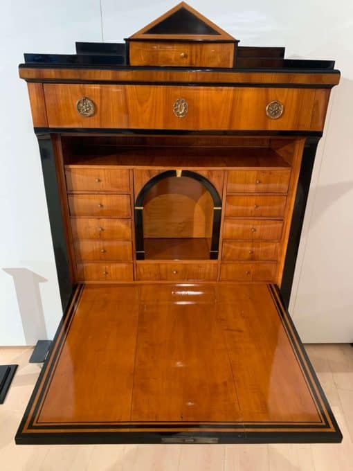 Neoclassical Biedermeier Secretary Desk - Desk Plate - Styylish