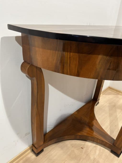Biedermeier Demi-Lune Console Table - Wood Detail - Styylish
