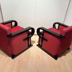 Two Art Deco Club Chairs - Back Profile at Angle - Styylish
