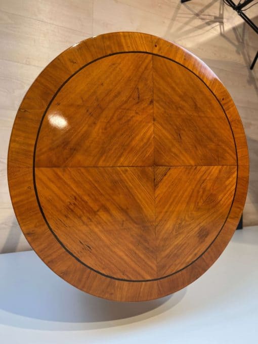 Round Biedermeier Side Table - Top Wood Grain - Styylish