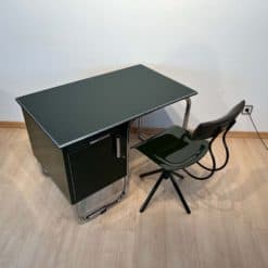 Bauhaus Metal Desk - Desk and Chair at Angle - Styylish
