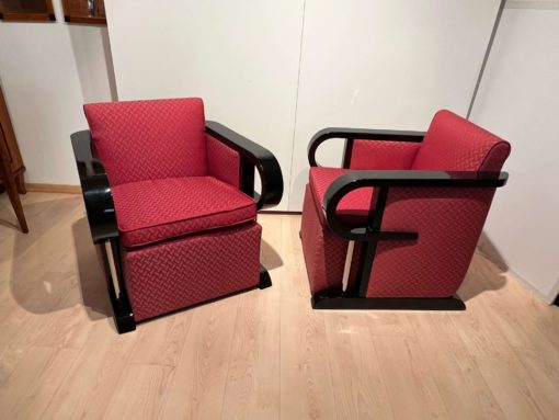 Two Art Deco Club Chairs - Side View and Front View - Styylish