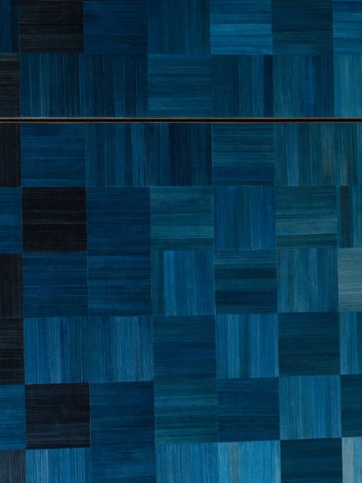 Natura Straw Marquetry cabinet- marquetry detail in blue- Styylish