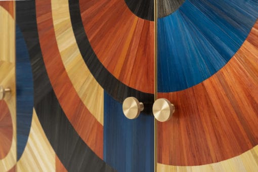 Solomia straw marquetry cabinet- colors detail- Styylish