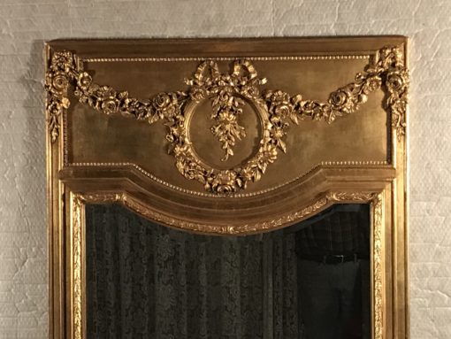 Louis XVI Style Trumeau Mirror - Top Detail - Styylish