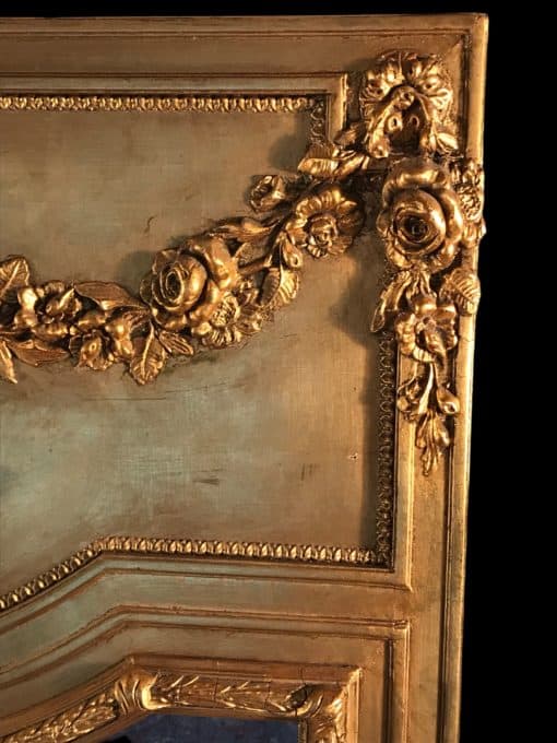 Louis XVI Style Trumeau Mirror - Flower Detail - Styylish