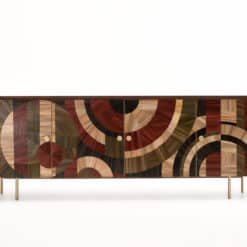 Modern Credenza with Straw marquetry- face view- Styylish