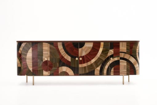 Modern Credenza with Straw marquetry- face view- Styylish