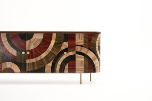 Modern Credenza with Straw marquetry right side view- Styylish