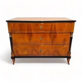 Empire Commode with Two Caryatids, Cherry Veneer, South Germany, circa 1815