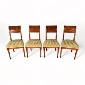 Set of Four Neoclassical Chairs, Switzerland 19th century