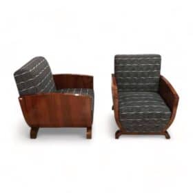 Art Deco Club Chairs- Pair, France, circa 1930