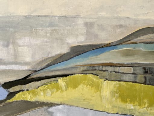 Abstract Landscape Painting by Cécile Ganne- detail of the right side- Styylish