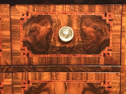 Antique Louis XVI Chest of Drawers- marquetry detail- Styylish