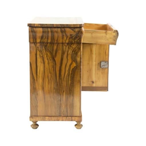 Biedermeier Walnut Half Cabinet - Side Profile with Drawers Open - Styylish
