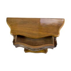 19th Century Walnut Console - Top View with Drawer Open - Styylish