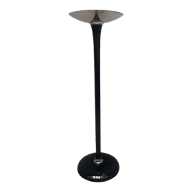 Floor Lamp, Art Deco Style, Black Lacquer and Nickel