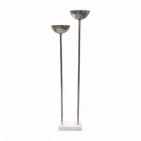 Chrome and Marble Floor Lamp, Italy, 1980s