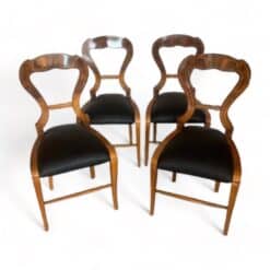 Set of Four Walnut Biedermeier Chairs- Styylish
