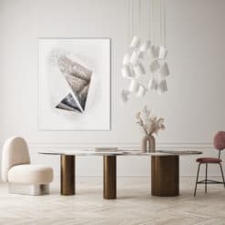 Modern Artwork by Alicja Wasilka - with a chandelier in the living room- Styylish
