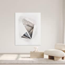 Modern Artwork by Alicja Wasilka- in a white room with a coffee table- Styylish