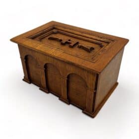 Decorative Neoclassical Box, Polished Oak, Germany circa 1900