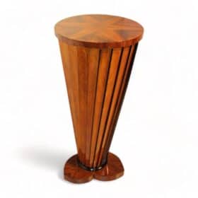 Art Deco Pedestal, Conical and Fan Shaped, Walnut, Beech, Italy circa 1930