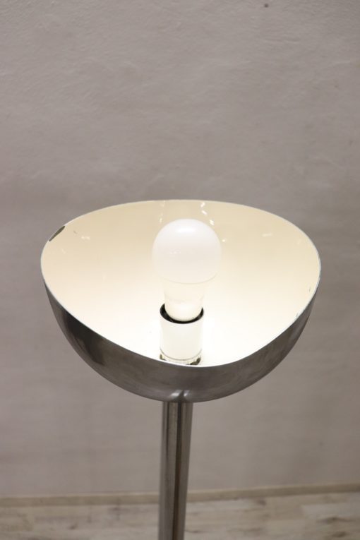 Chrome and Marble Floor Lamp - Inside Lamp Shade with Lightbulb - Styylish