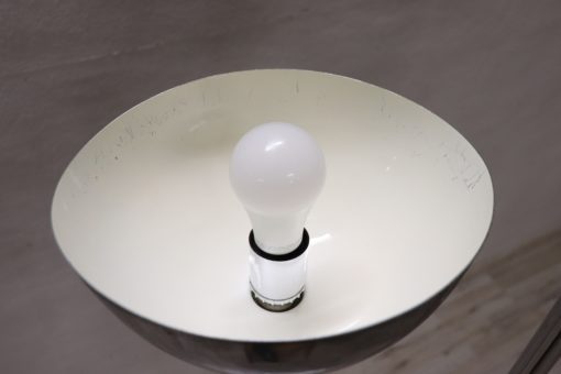 Chrome and Marble Floor Lamp - Lightbulb Detail - Styylish