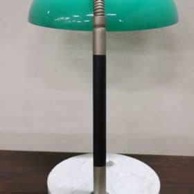 Italian Design Green Perspex, Brass and Marble Table Lamp by Stilux, 1960s