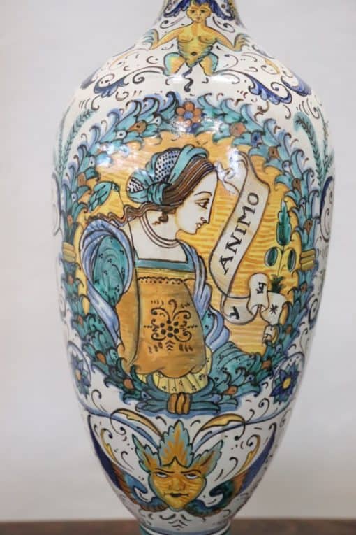 Italian Deruta Ceramic Amphorae - Decoration Detail - Styylish