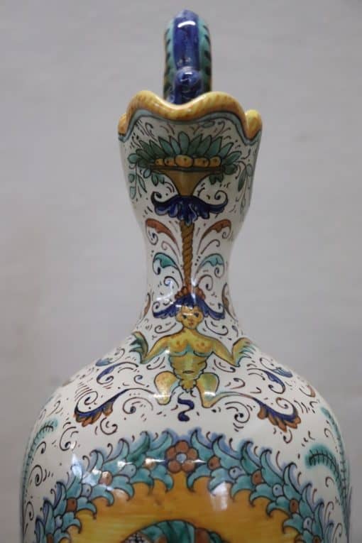 Italian Deruta Ceramic Amphorae - Top Decoration Detail - Styylish