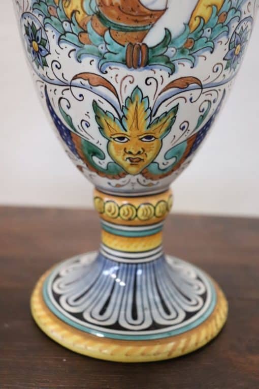 Italian Deruta Ceramic Amphorae - Hand Painted Base Decoration - Styylish