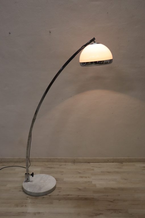 Vintage Guzzini Arc Floor Lamp - with Light On - Styylish