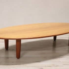 Rare Italian Design Oval Large Sofa Table or Coffee Table by Cassina, 1980s