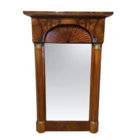 Walnut Biedermeier Wall Mirror, Maple, Brass, Germany circa 1820