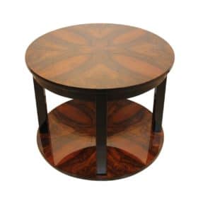 Art Deco Sofa Table, Walnut Veneer and Black Lacquer, France circa 1930