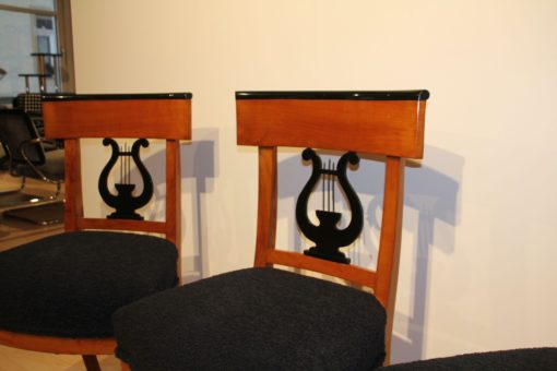Set of Four Biedermeier Chairs - Ebonized Backrest Detail - Styylish