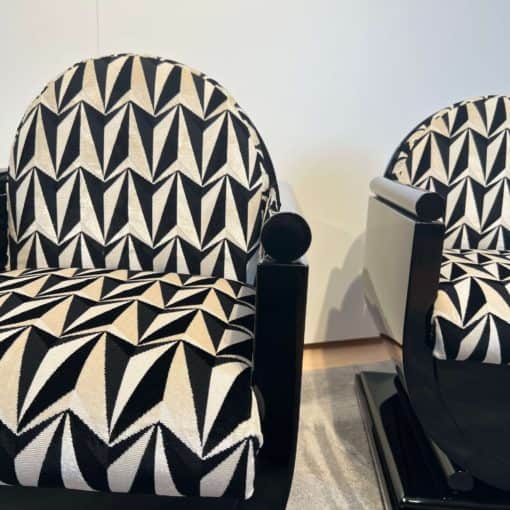 Pair of Art Deco Armchairs - Cushion and Armrest - Styylish