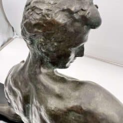 Art Deco Bronze Sculpture - Hair Detail - Styylish