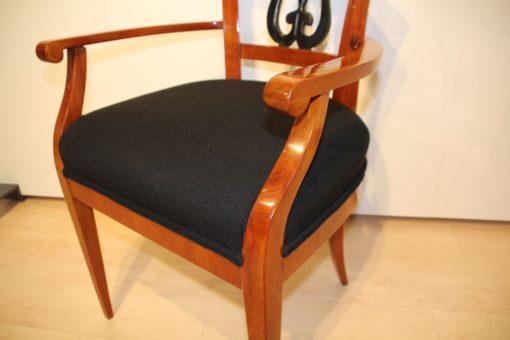 Cherry Wood Biedermeier Armchair - Side Edge of Cushion Detail - Styylish