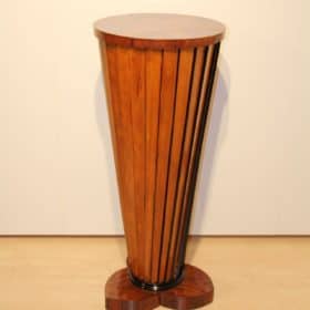 Art Deco Pedestal, Conical and Fan Shaped, Walnut, Beech, Italy circa 1930