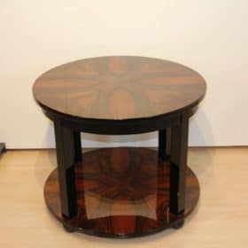 Art Deco Sofa Table, Walnut Veneer and Black Lacquer, France circa 1930
