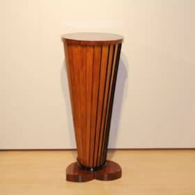 Art Deco Pedestal, Conical and Fan Shaped, Walnut, Beech, Italy circa 1930